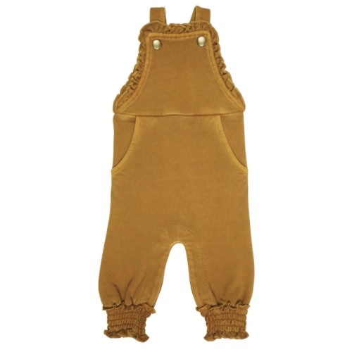 Organic French Terry Ruffle Overall in Butterscotch – L'ovedbaby (0-3 or 3-6mo)