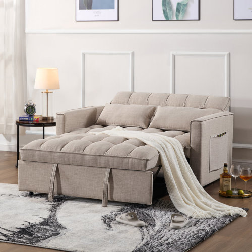 Ebern Designs Nangle 53" Wide Modern Upholstery Reclining Sleeper Sofa With Adjustable Backrest & Reviews | Wayfair