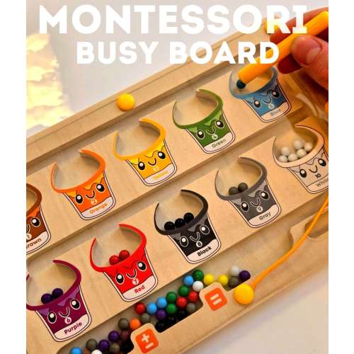 2 in 1 Montessori Sort Colors Busy Board