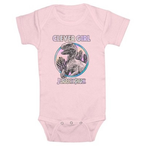 Infant's Jurassic World Retro Clever Girl Bodysuit, Color: Light pink, Size: 18 months