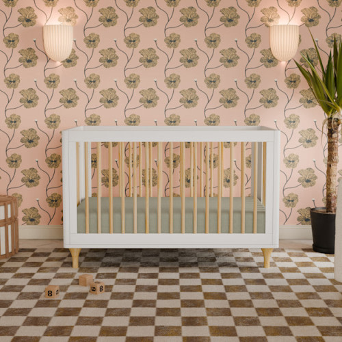 Lolly 3-in-1 Convertible Crib with Toddler Bed Conversion Kit - White/Natural