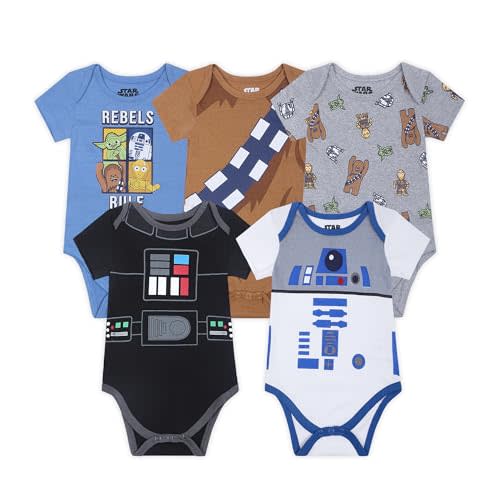STAR WARS Grogu Boys 5 Pack Bodysuit for Infants