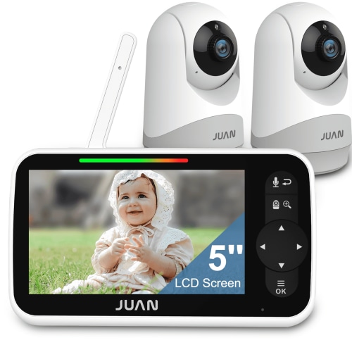 JUAN Baby Monitor with 2 Cameras and Audio, Video Baby Monitor with No Wifi, Baby Camera Monitor