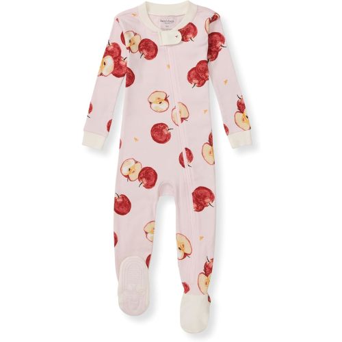 Burt's Bees Baby Girls' Pajamas, Zip Front Non-slip Footed Pjs, 100% Organic Cotton and Toddler Sleepers