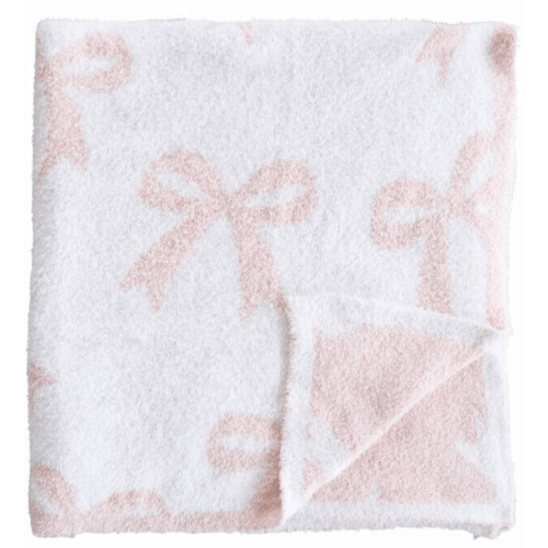 CuddleLane™ Luxe Blankets in Light Pink Bows | Caden Lane