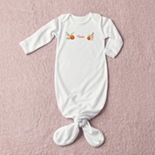Sweet Floral Name Baby Knotted Gown | Personal Creations