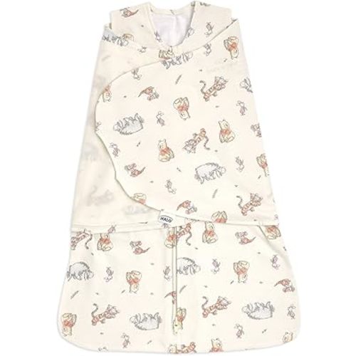 HALO Disney Baby 100% Micro Fleece Sleepsack Swaddle, 3-Way Adjustable Wearable Blanket, TOG 1.5, Winnie Frolic, Small, 3-6 Months