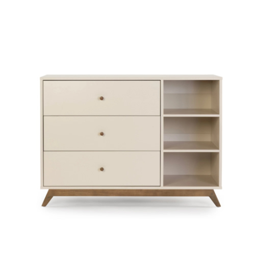 Central Park 3-Drawer Nursery Dresser - dadada baby Almond Milk + Walnut