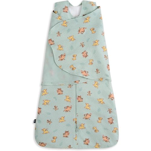 HALO 100% Cotton Sleepsack Swaddle, 3-Way Adjustable Wearable Blanket, Small, TOG 1.5, Lion King Friends