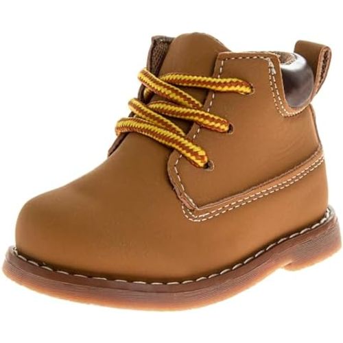 Josmo Kids Boots Lace Up Ankle Construction WorkBoot (3-4 Infant / 5-8 Toddlers)