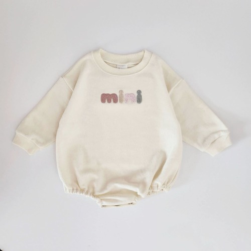 Baby Mini Sweatshirt Romper (0-18m) - Ivory | AT NOON STORE