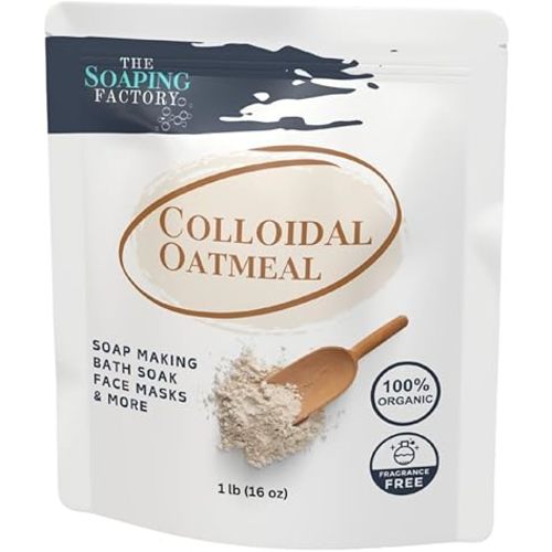 Colloidal Oatmeal Powder 16 oz | Unscented, Organic Oatmeal for Baths, Soap Making, and DIY Skincare | Soothes Itchy, Irritated Skin | Ideal for Natural Cosmetics | The Soaping Factory