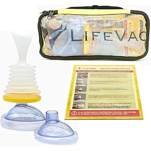 LifeVac Yellow Travel Kit (Canadian Version) - Choking Rescue Device, Portable Suction Rescue Device First Aid Kit for Kids and Adults, Portable Airway Suction Device | Anti Choking Device for Children and Adults