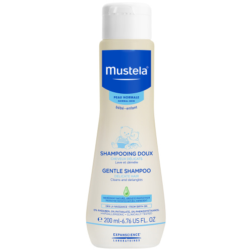Mustela Gentle Shampoo, Tear-free Baby Shampoo with Natural Avocado Perseose, 6.7 Oz.