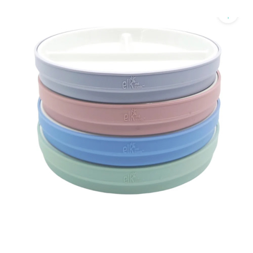 7.8"/20cm Porcelain White Divided Plates with Silicone Sleeves