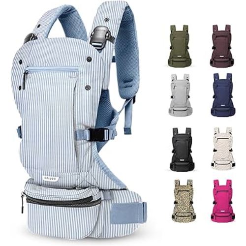 Baby Carrier - Baby Carrier Newborn to Toddler, Toddler Carrier, Adjustable, Lightweight, Breathable Carrier for Newborn to 33 Pounds (Oxford Stripe)