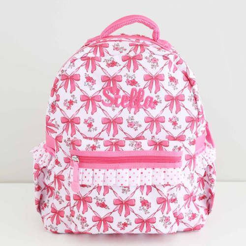 Kids Embroidered Ruffle Backpack | Bow Besties