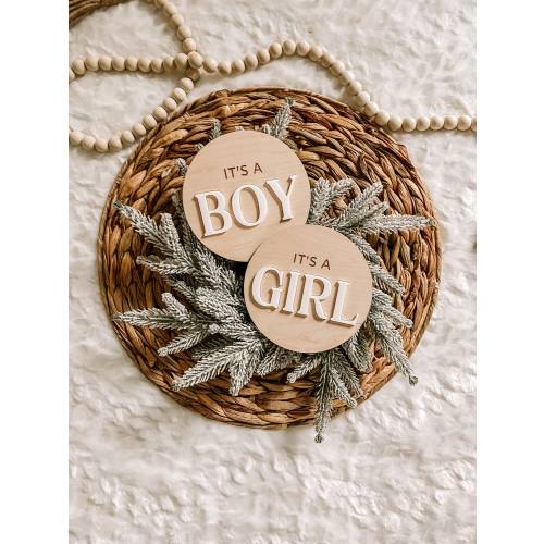 Gender Reveal Wood Sign - It’s a Girl Birth Announcement - Milestone Card - Hospital Sign - 3D Wood Photo Prop - Its a Boy Plaque