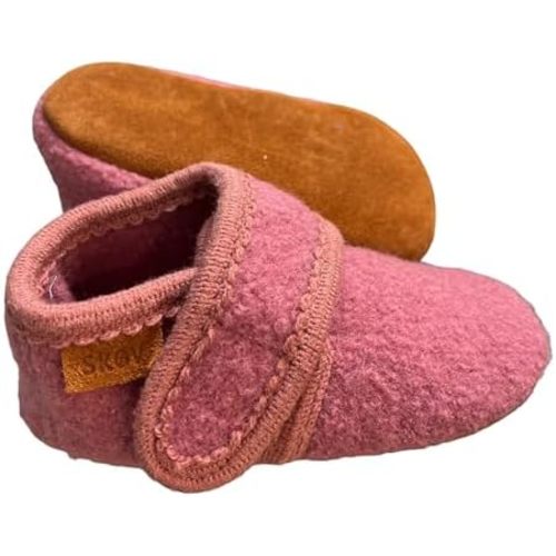 Wool Booties Slippers for Boys Girls Unisex Toddler Baby Infant Child with Leather Sole