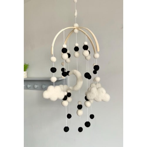 Black and white sensory baby mobile / high sensory monochrome baby mobile