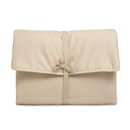 Natemia Baby Portable Diaper Changing Pad - Portable Changing Pad for Baby, Flexible Design for Travel, Machine Washable Percale Cotton, Made in Turkey, Baby Essentials - Beige