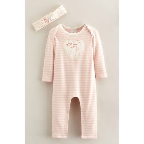 Appliqué Romper & Bow Headband Set, Newborn
