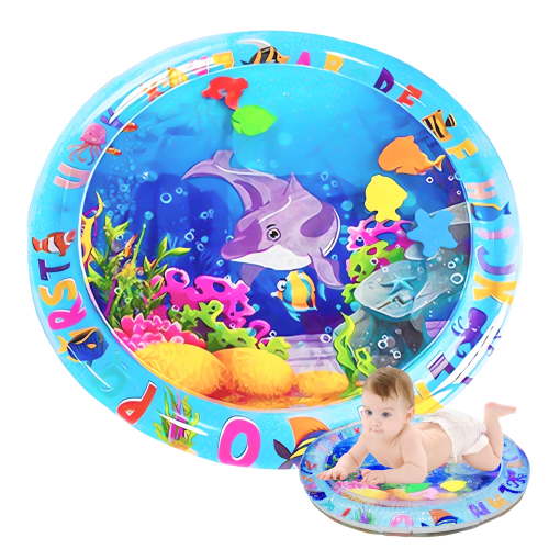 BUSATIA Newborn Activity Tummy Time Mat, Premium Baby Water Play Mat, Strengthen Muscles, Portable