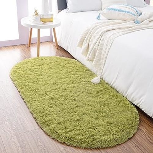 Noahas Ultra Soft Fluffy Bedroom Rugs Kids Room Carpet Modern Shaggy Area Rugs Home Decor 2.6' X 5.3', Green