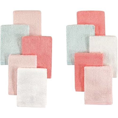 Little Treasure Unisex Baby Rayon from Bamboo Luxurious Washcloths, Coral Mint, One Size