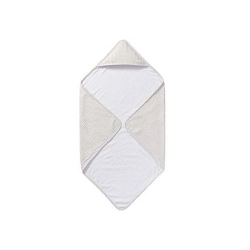 Oxford Stripe Hooded Towel, Nursery Wrap, Oat