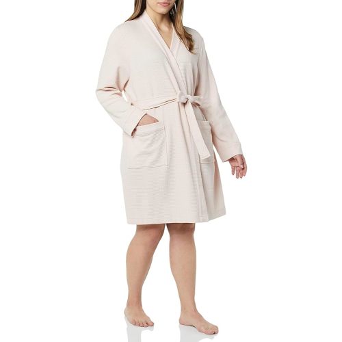 Amazon Essentials Women's Lightweight Waffle Mid-Length Robe (Available in Plus Size)