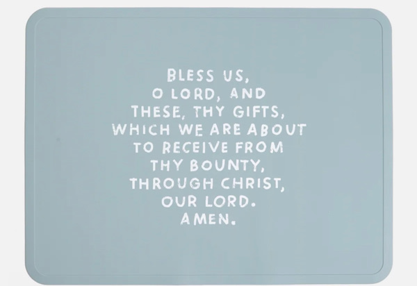 Meal Blessing Silicone Placemat - Soft Blue