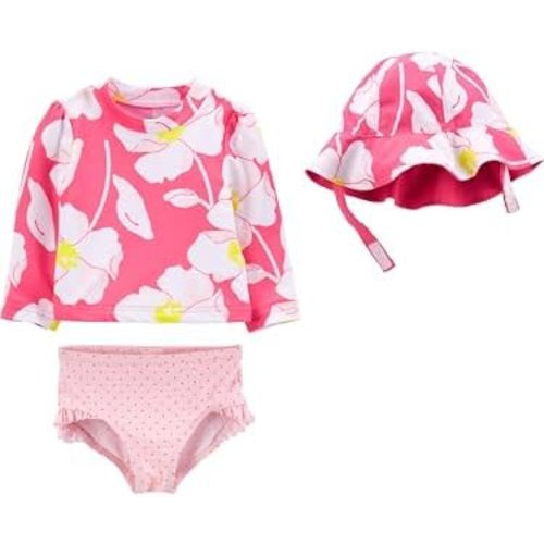 Simple Joys by Carter's Girls' 3-Piece Assorted Rashguard Sets