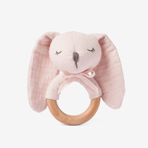 Blush Bunny Wooden Baby Rattle
– Elegant Baby