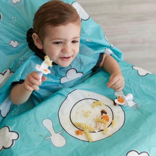 grabease Allover Waterproof Bib for Self-Feeding Infants and Toddlers, Machine Washable, Ages 6-24 Months