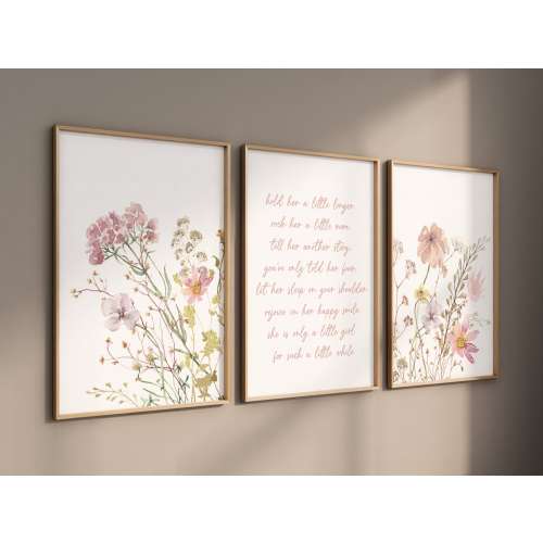 Wildflower print nursery, nursery decor girl wildflower, nursery wall art girl, boho nursery, flower nursery, quote nursery, Girl bedroom