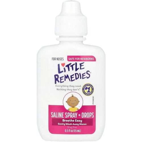 Little Remedies Saline Spray and Drops, Safe for Newborns, 0.5 fl oz
