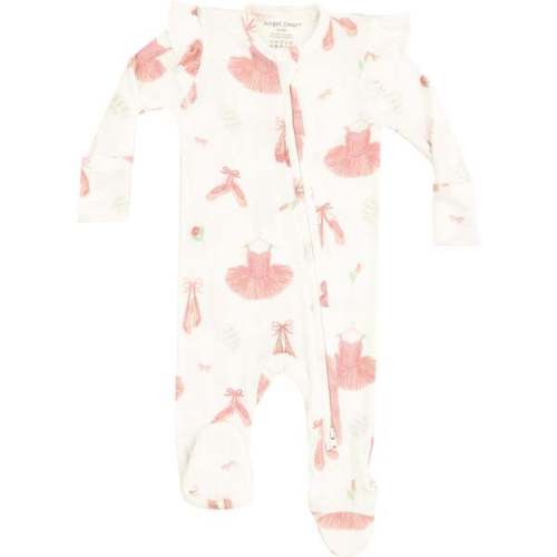 2 Way Ruffle Sleeves Zipper Footie, Ballet Things - Angel Dear | Maisonette