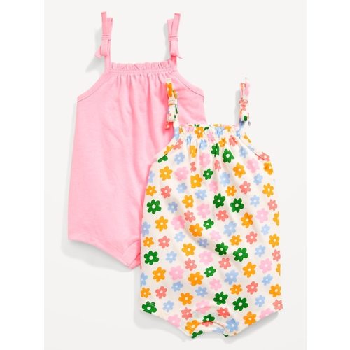 Jersey-Knit Tie-Bow Romper 2-Pack for Baby