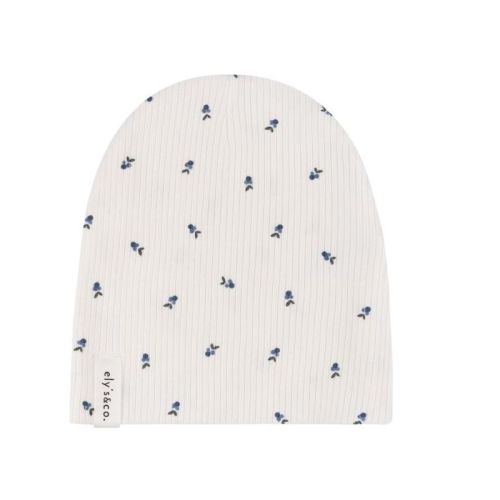 Ely's & Co. Baby Cotton Ribbed Beanie - Lilac Print - 6M