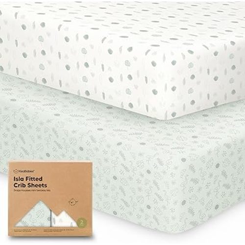 2-Pack Crib Sheets for Boys,Girls - Viscose Derived from Bamboo Fitted Crib Sheet, Organic Baby Crib Sheets, Crib Mattress Sheet,Toddler Bed Sheets,Baby Sheets for Crib Fitted Sheets(Tropic Oasis)