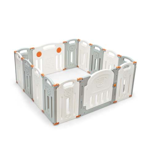 Foldable Baby Playpen 14 Panel Activity Center Safety Play Yard-Beige