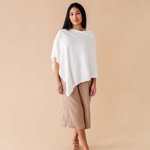 Organic Nursing Shawl Cover - Ivory