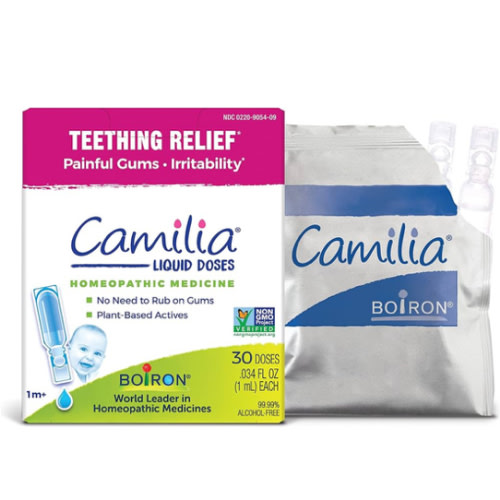Boiron Camilia Teething Drops for Daytime and Nighttime Relief of Painful or Swollen Gums and Irritability in Babies - 30 Count