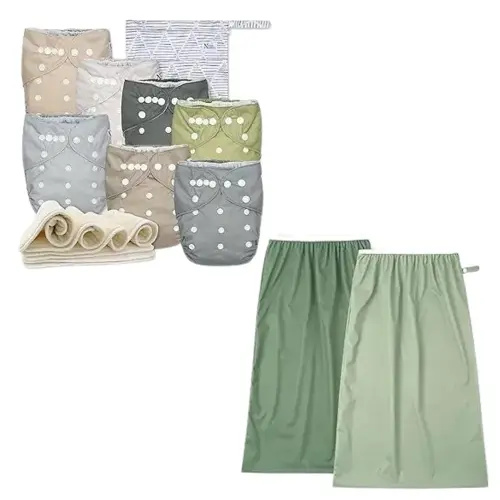 Nora's Nursery Cloth Diapers + Nora's Nursery Pail Liner for Cloth Diapers
