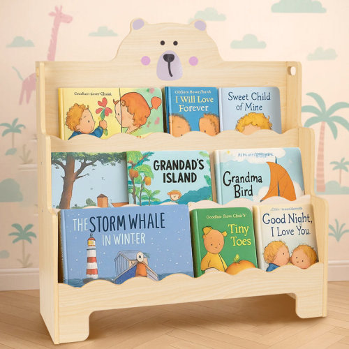 ROVRAk KIPU Kids Wooden 3-Tier Bookshelf with Scalloped Edges, Front-Facing Book Display, Montessori Toddler Book Rack & Book Shelves for Kids Room, Nursery, Bedroom, Classroom | Wayfair
