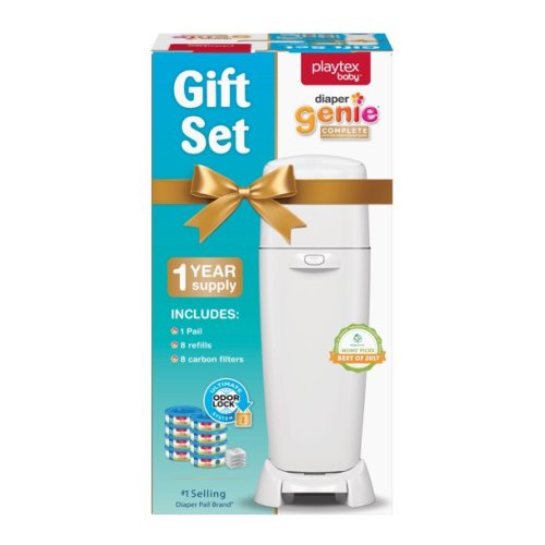 Playtex Baby Diaper Genie Complete Gift Set (1 Pail, 8 Refills, 8 Carbon Filters)