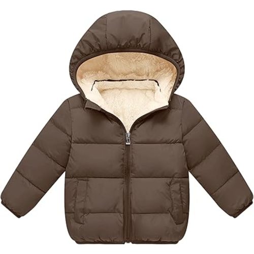 Baby Boys Girls Thicken Winter Coat Toddler Fleece Warm Hooded Jacket Clothes 2024