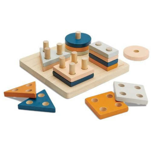 Plan Toys Geometric Sorting Board-Orchard