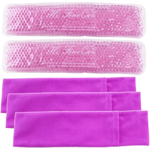 Perineal Cooling Pad, Postpartum Cold Packs Gel Bead Ice Pack Cold Therapy for Women After Pregnancy and Delivery, 2 Ice Pack and 3 Cover (Purple)